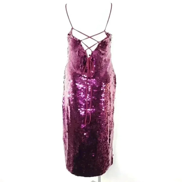 Free People Paillette sequin Party Midi/ maxi Slip - Picture 5 of 8